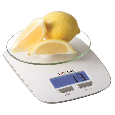 Houdini Taylor Silver/White Digital Kitchen Scale 11 lb 384521